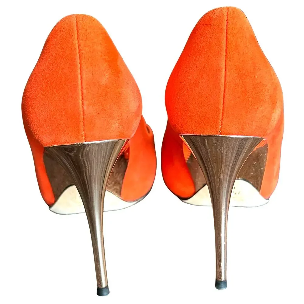 Enrico Cuini Farah Tangerine Suede‎ ALIA Pumps Size 35.5 C